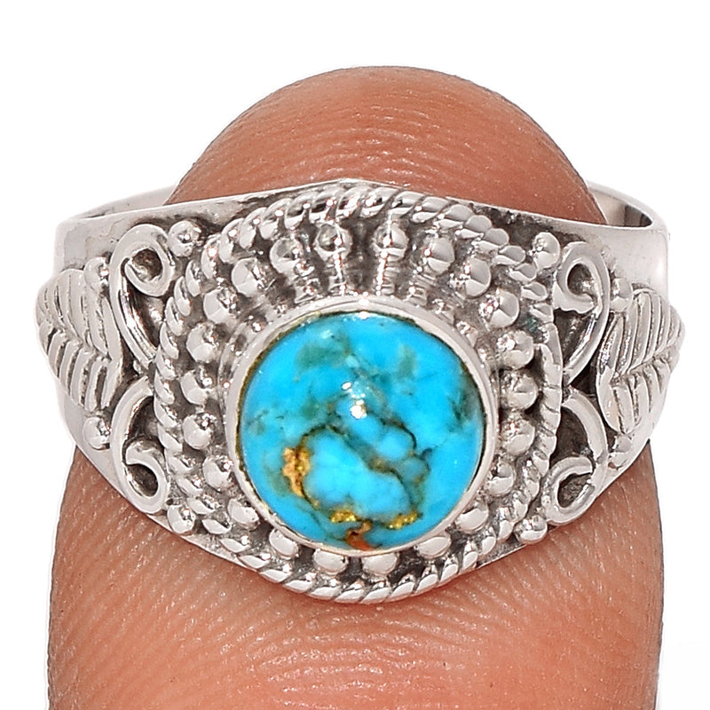 Fine Filigree - Blue Copper Turquoise Ring - BCTR1590