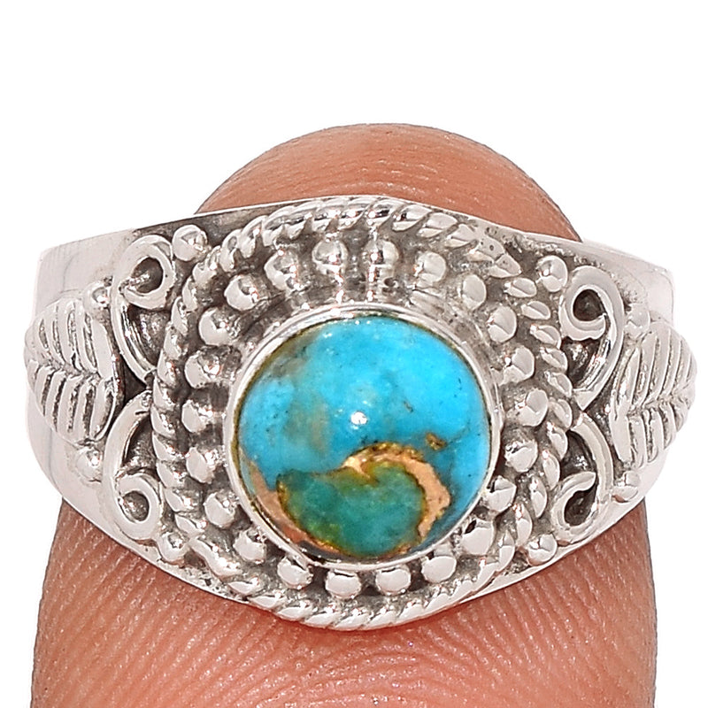 Fine Filigree - Blue Copper Turquoise Ring - BCTR1594