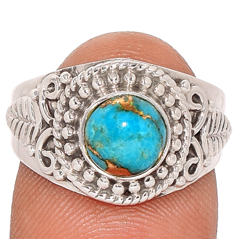Fine Filigree - Blue Copper Turquoise Ring - BCTR1596