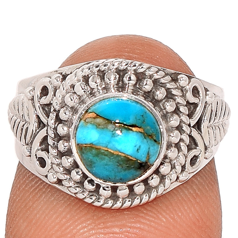 Fine Filigree - Blue Copper Turquoise Ring - BCTR1608