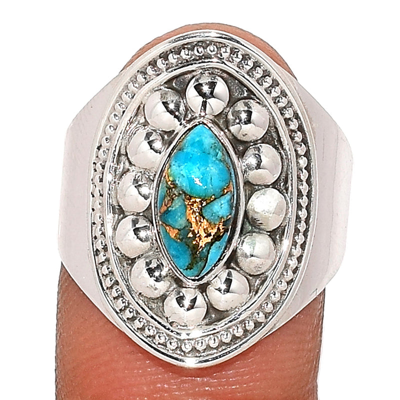 Fine Filigree - Blue Copper Turquoise Ring - BCTR1609