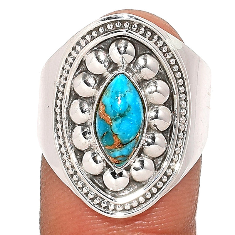 Fine Filigree - Blue Copper Turquoise Ring - BCTR1611