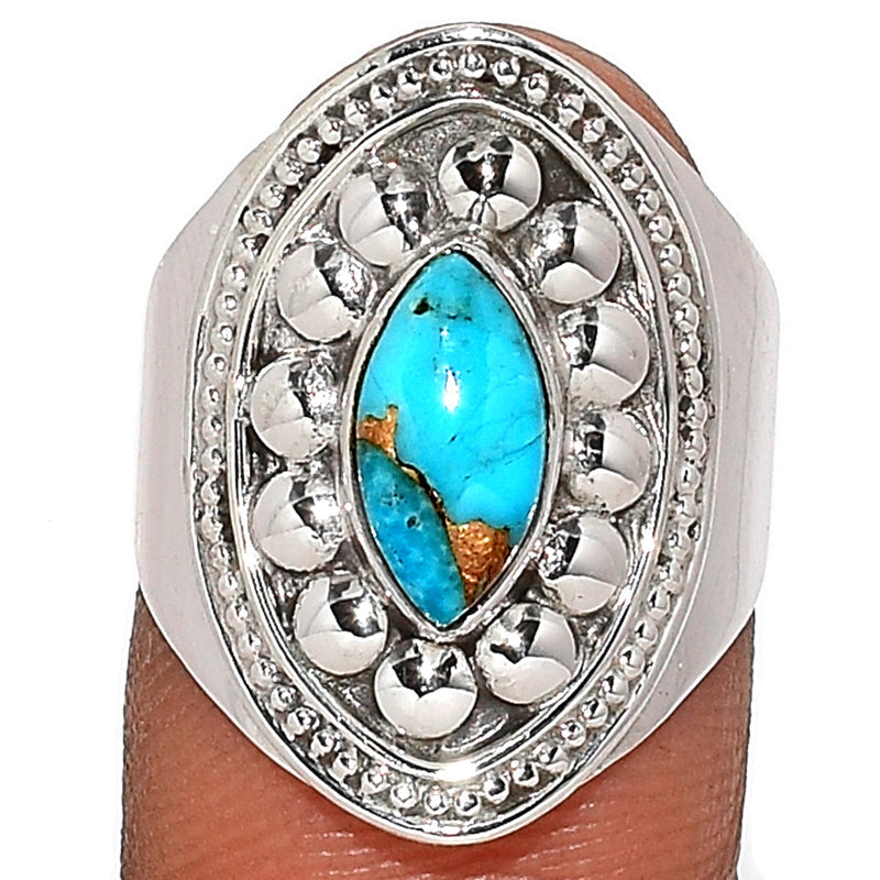 Fine Filigree - Blue Copper Turquoise Ring - BCTR1614