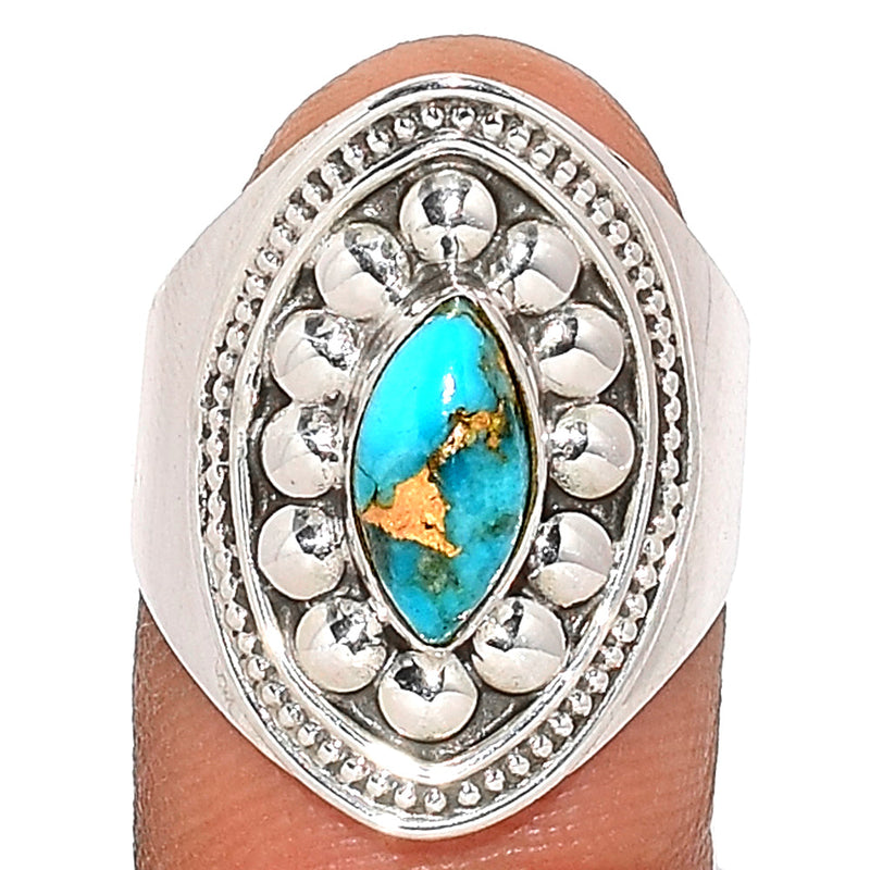 Fine Filigree - Blue Copper Turquoise Ring - BCTR1617