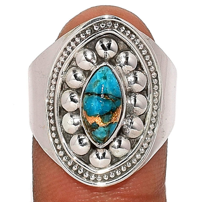 Fine Filigree - Blue Copper Turquoise Ring - BCTR1619