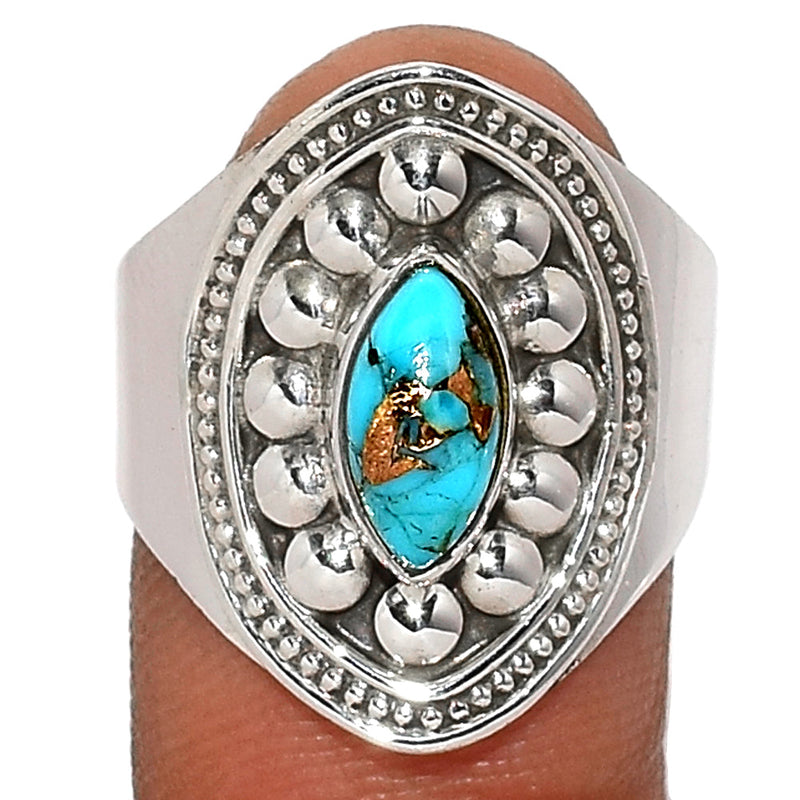 Fine Filigree - Blue Copper Turquoise Ring - BCTR1620