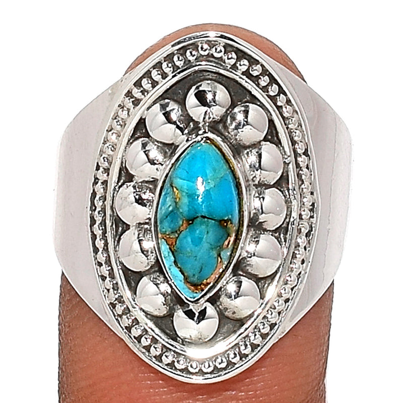 Fine Filigree - Blue Copper Turquoise Ring - BCTR1621