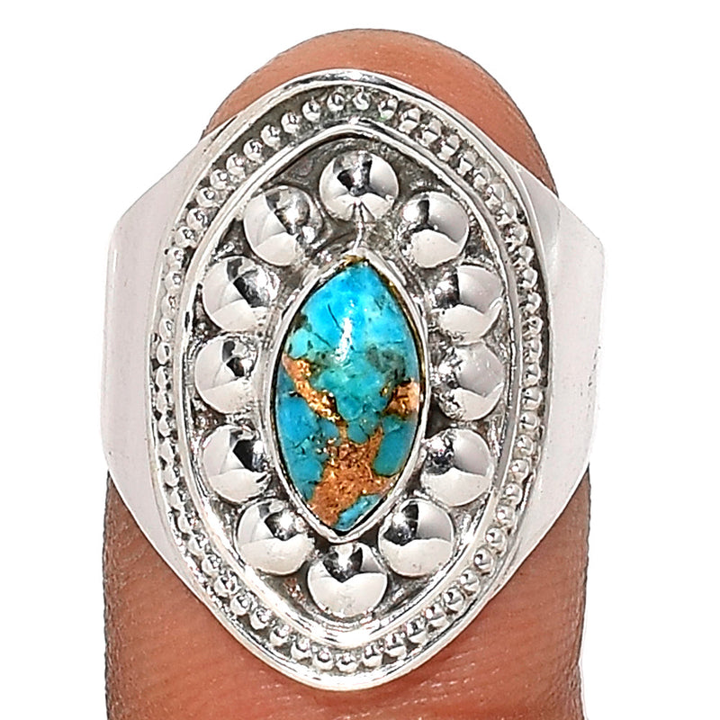 Fine Filigree - Blue Copper Turquoise Ring - BCTR1622