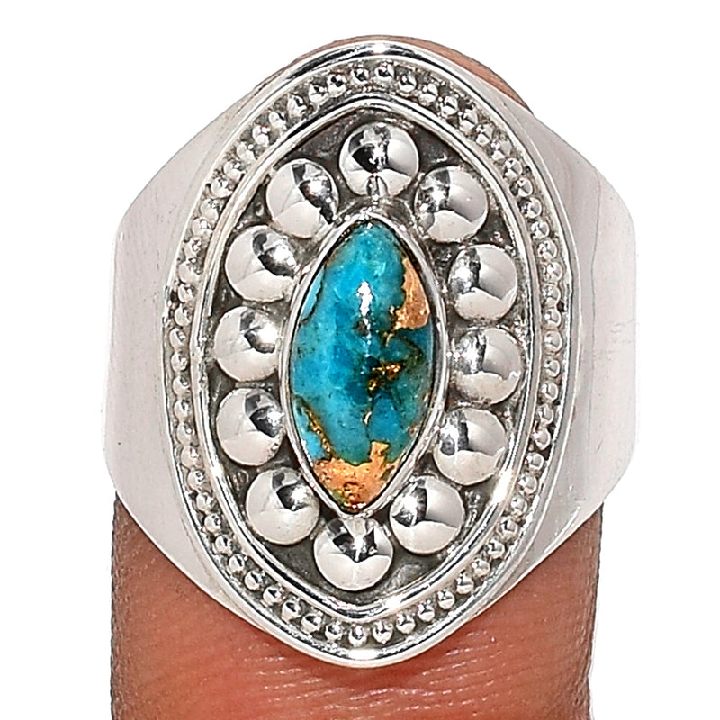 Fine Filigree - Blue Copper Turquoise Ring - BCTR1623
