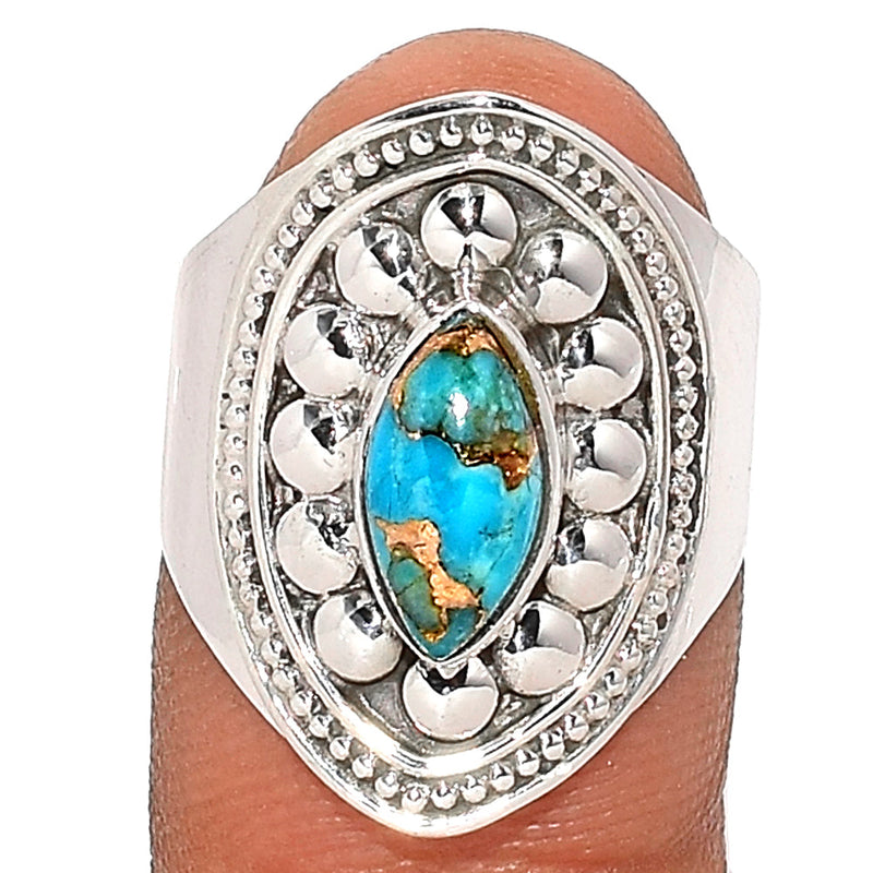 Fine Filigree - Blue Copper Turquoise Ring - BCTR1624