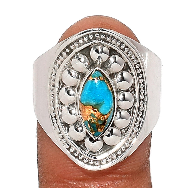 Fine Filigree - Blue Copper Turquoise Ring - BCTR1627