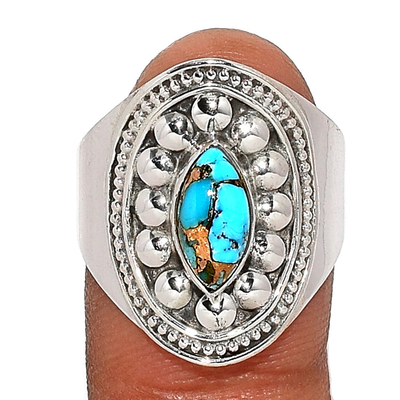 Fine Filigree - Blue Copper Turquoise Ring - BCTR1628
