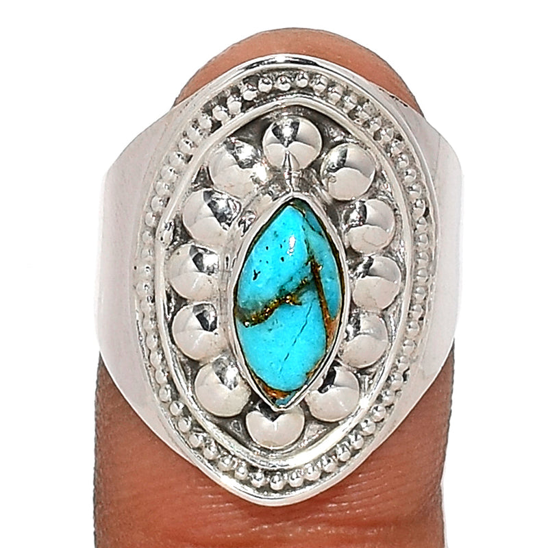 Fine Filigree - Blue Copper Turquoise Ring - BCTR1629