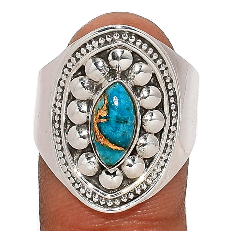 Fine Filigree - Blue Copper Turquoise Ring - BCTR1632