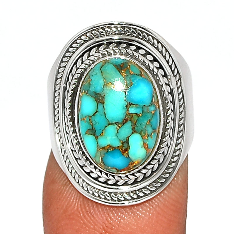 Fine Filigree - Blue Copper Turquoise Ring -  BCTR1738
