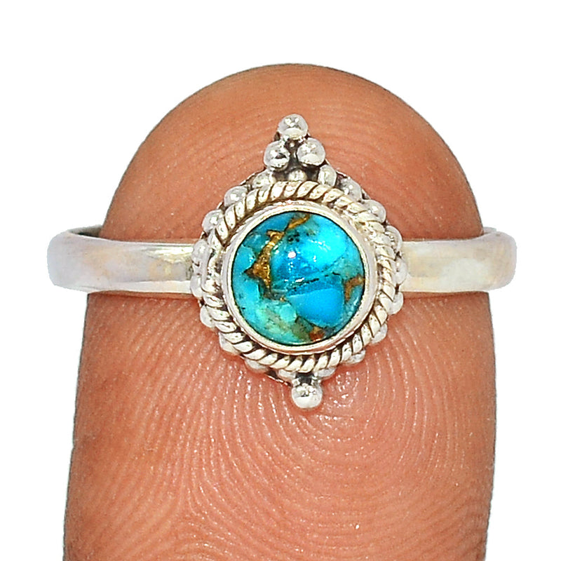Small Filigree - Blue Copper Turquoise Ring -  BCTR1739
