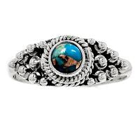 Copper Blue Turquoise Ring - BCTR789