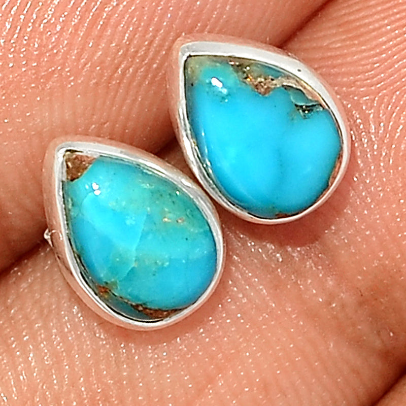 Blue Copper Turquoise Studs - BCTS319