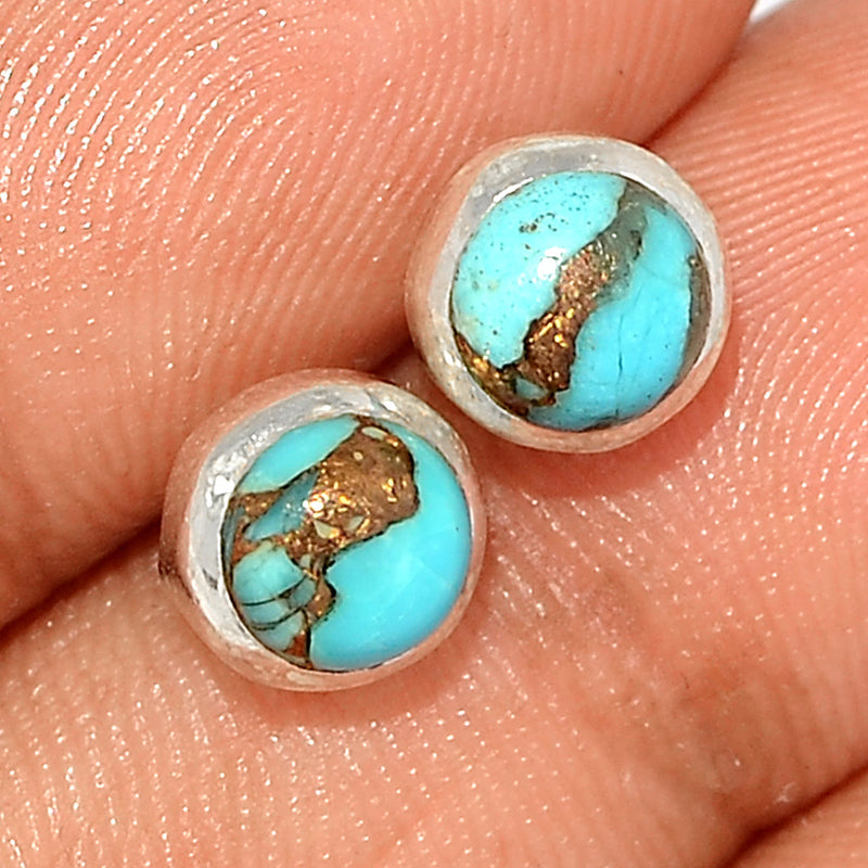 Blue Copper Turquoise Studs - BCTS323