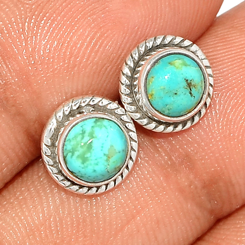 Small Filigree - Blue Copper Turquoise Studs - BCTS329