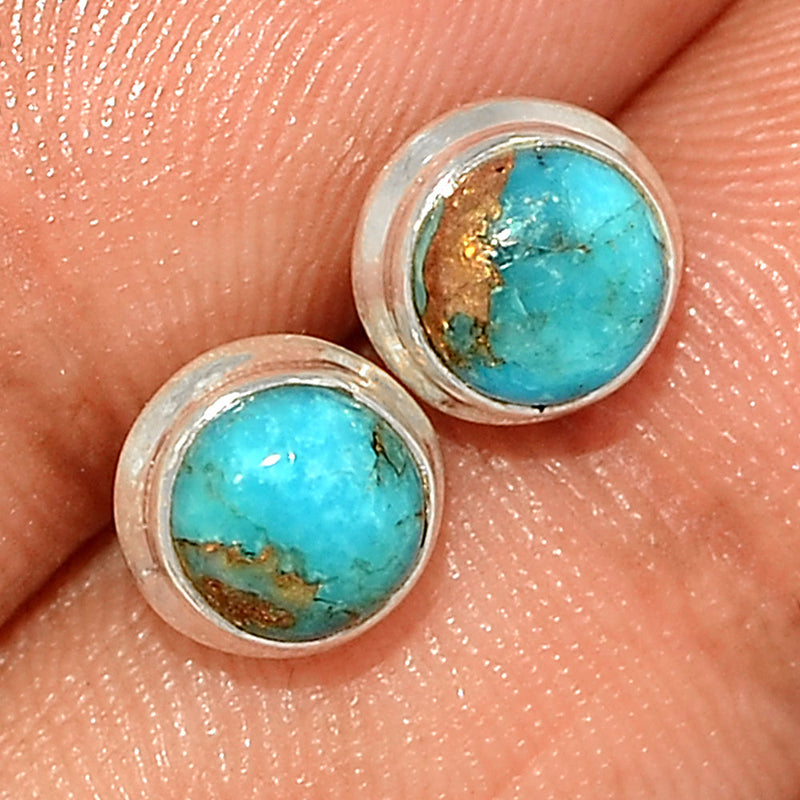 Blue Copper Turquoise Studs - BCTS331