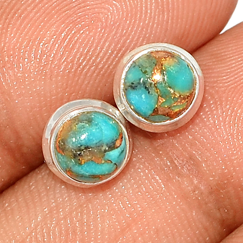 Blue Copper Turquoise Studs - BCTS335