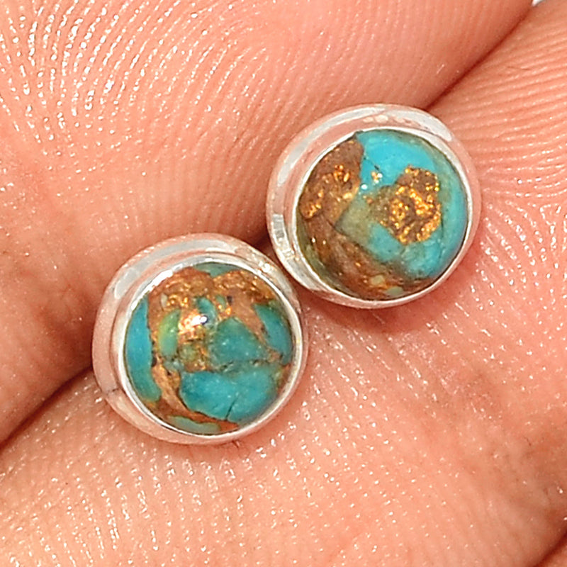 Blue Copper Turquoise Studs - BCTS337