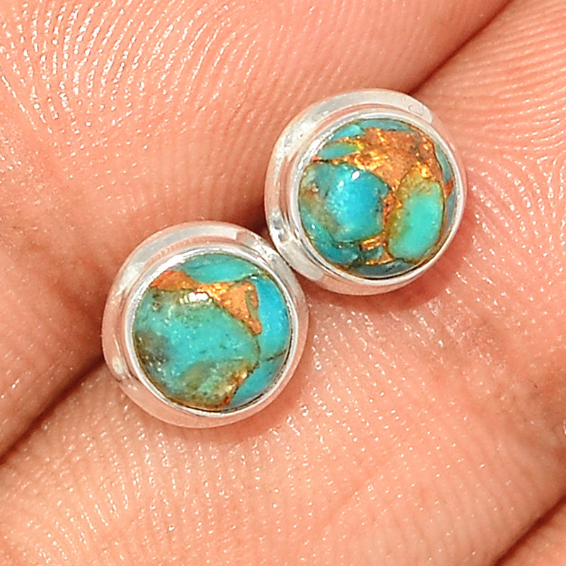 Blue Copper Turquoise Studs - BCTS339