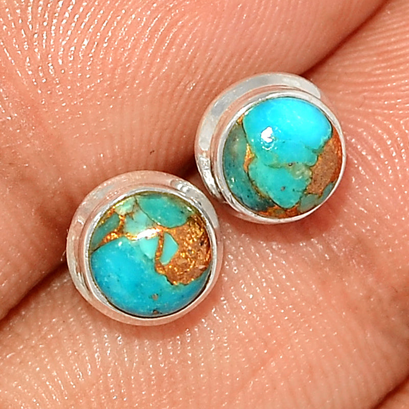 Blue Copper Turquoise Studs - BCTS340