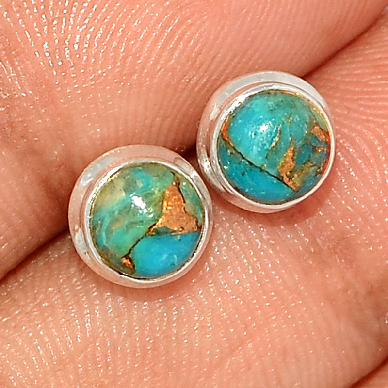 Blue Copper Turquoise Studs - BCTS341