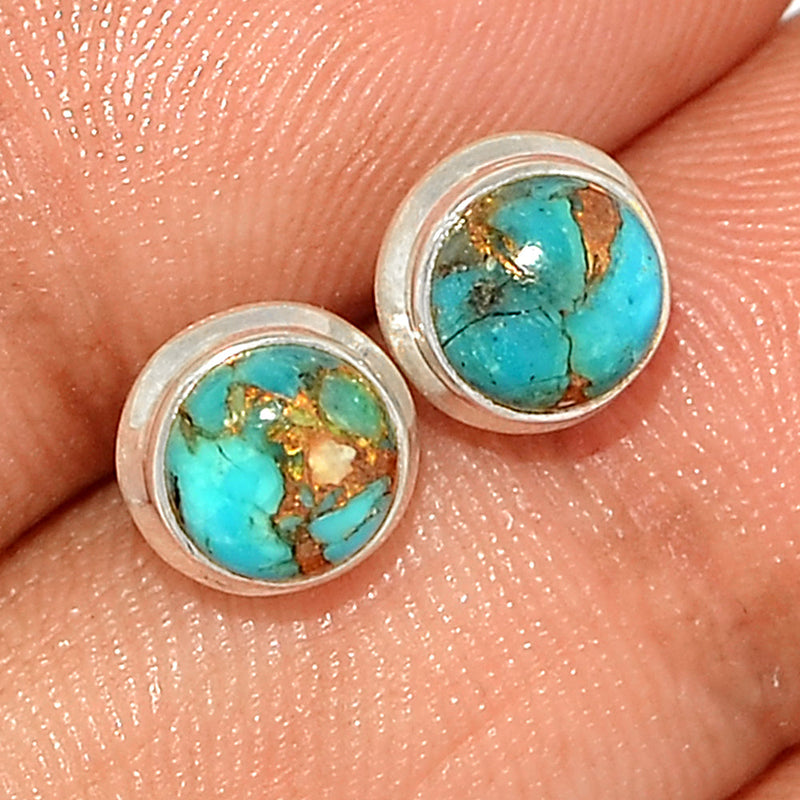 Blue Copper Turquoise Studs - BCTS342