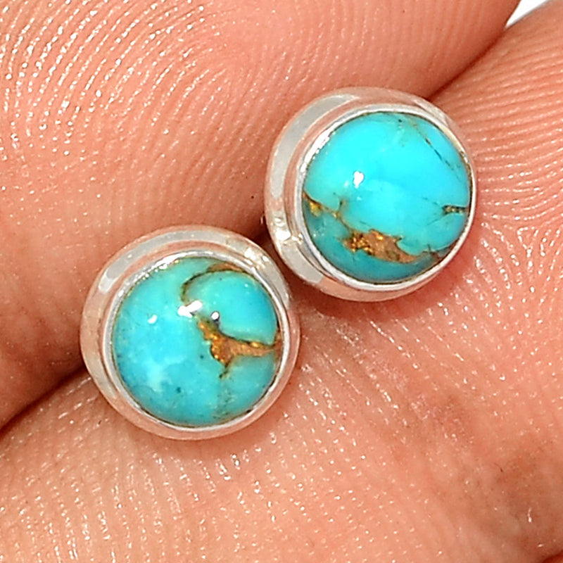Blue Copper Turquoise Studs - BCTS343