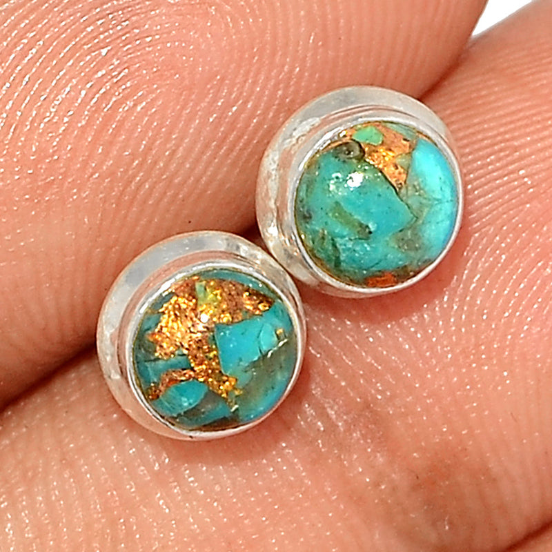 Blue Copper Turquoise Studs - BCTS346