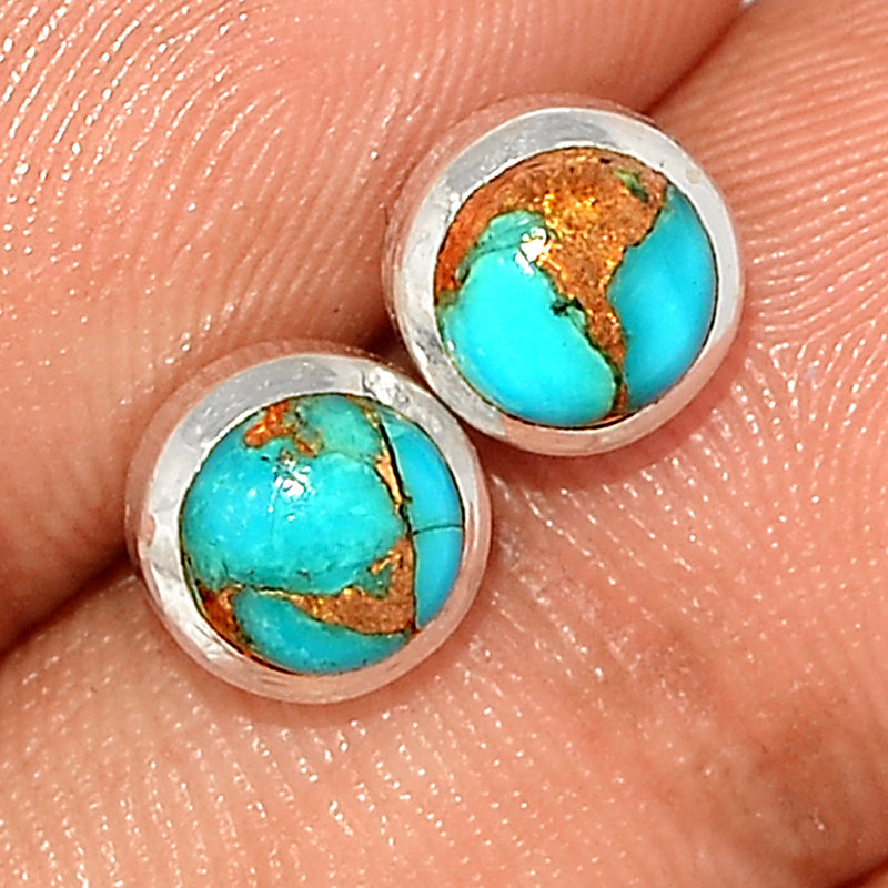 Blue Copper Turquoise Studs - BCTS353