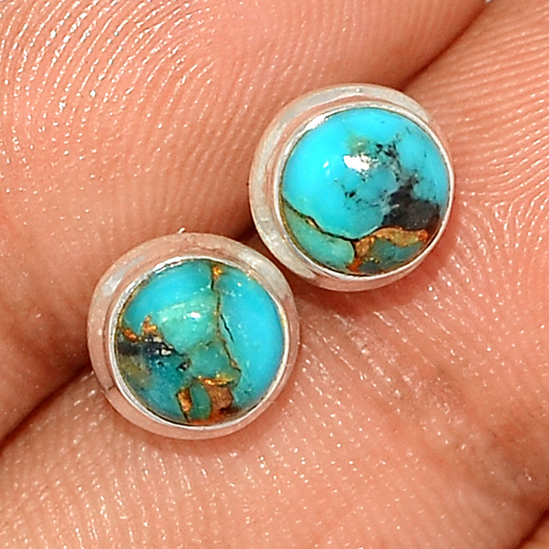 Blue Copper Turquoise Studs - BCTS354