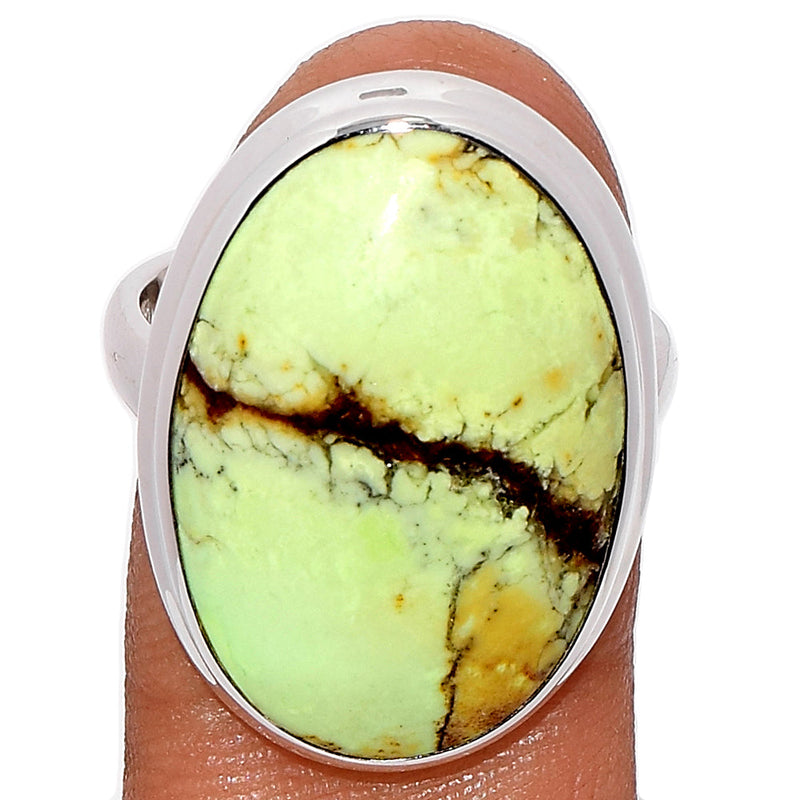 Boulder Lemon Chrysoprase Ring - BDLR13