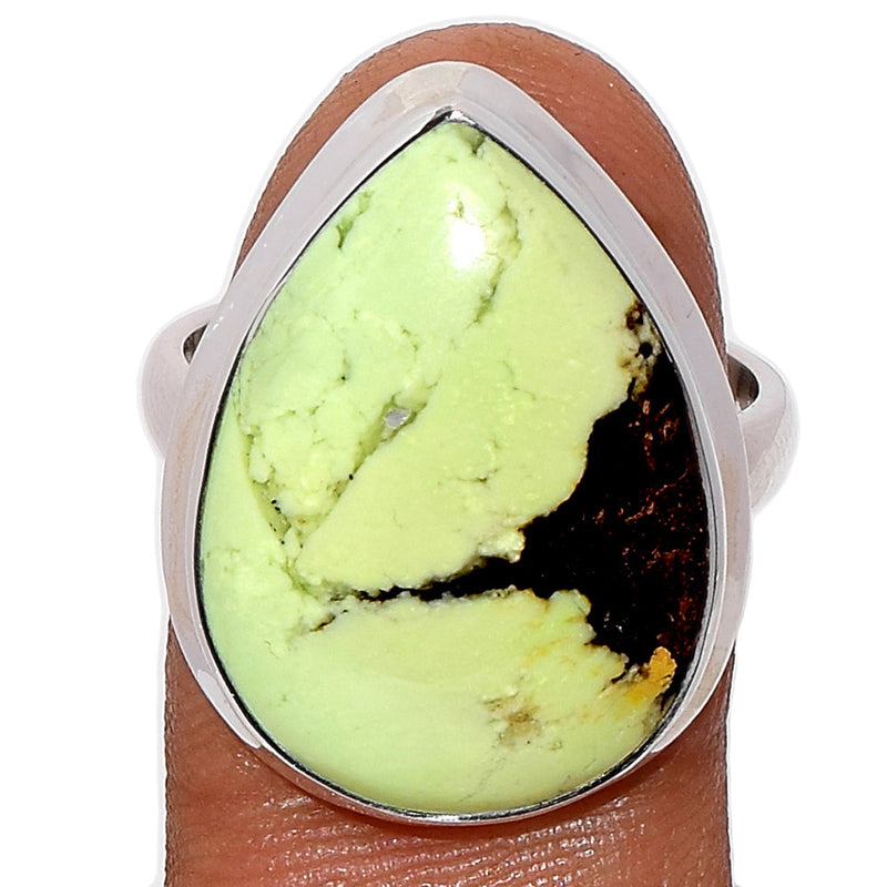 Boulder Lemon Chrysoprase Ring - BDLR17