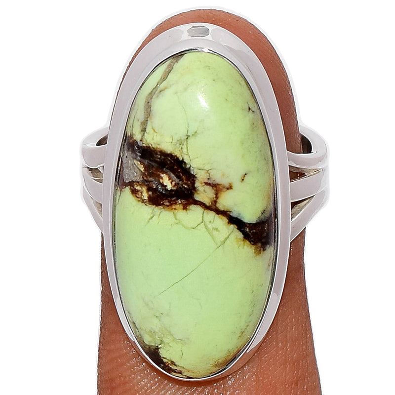 Boulder Lemon Chrysoprase Ring - BDLR22