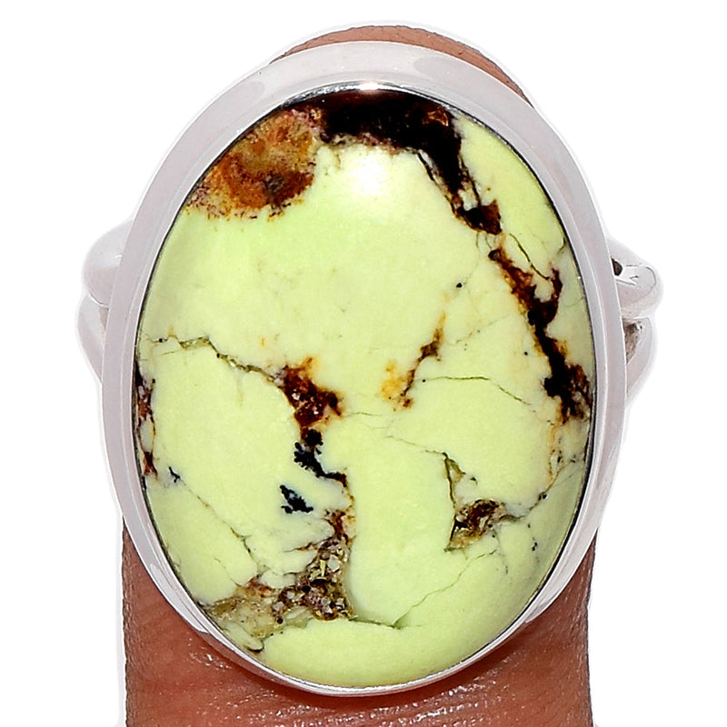 Boulder Lemon Chrysoprase Ring - BDLR25
