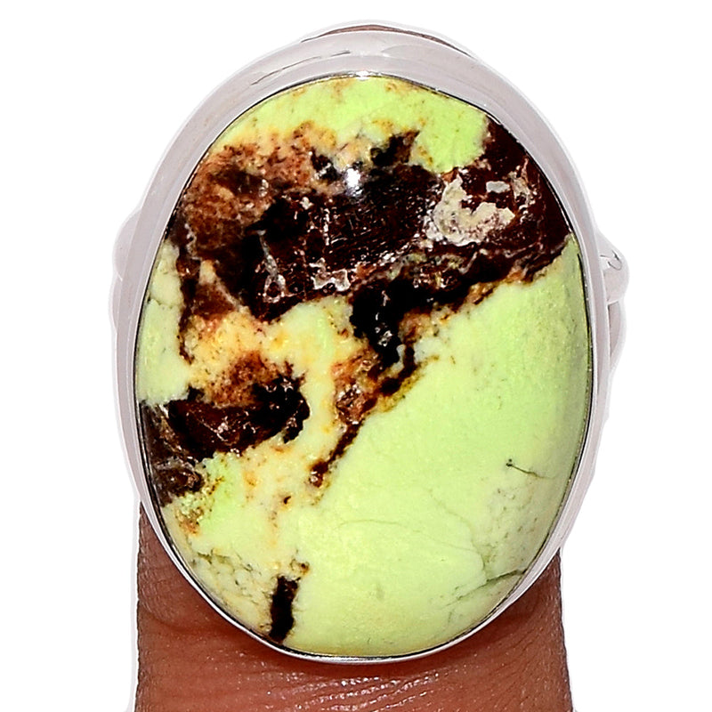 Boulder Lemon Chrysoprase Ring - BDLR30