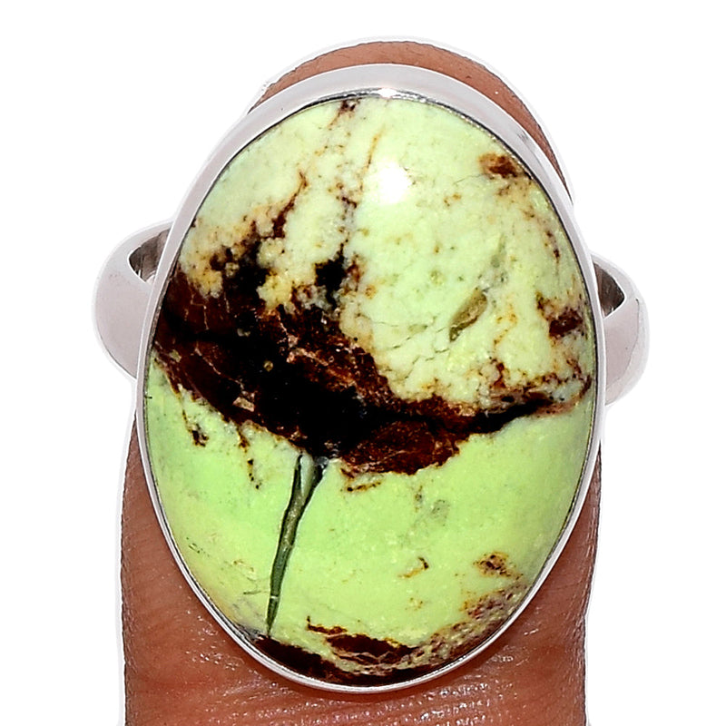 Boulder Lemon Chrysoprase Ring - BDLR32