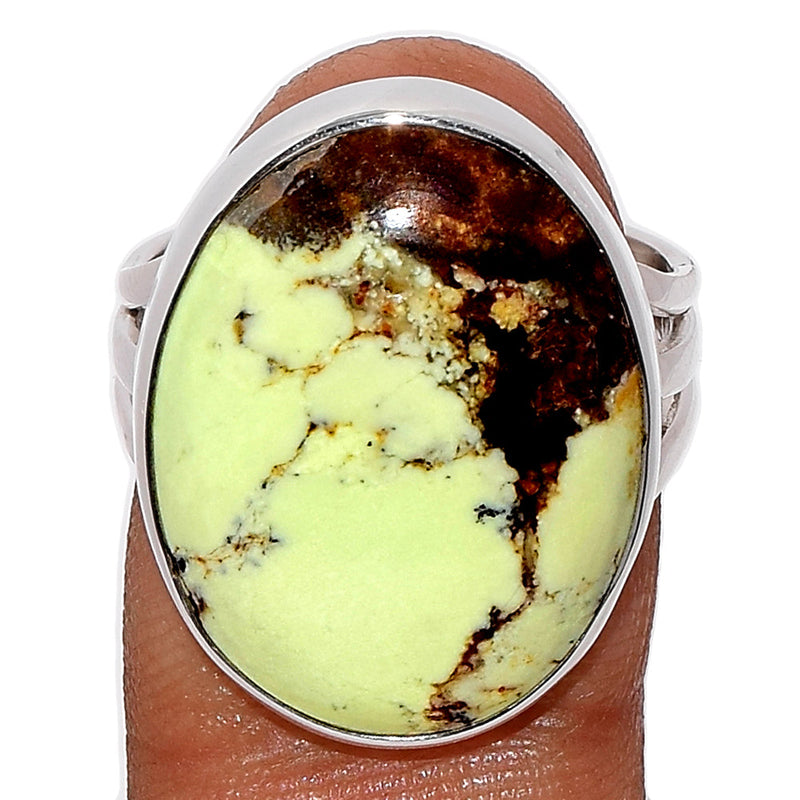 Boulder Lemon Chrysoprase Ring - BDLR5