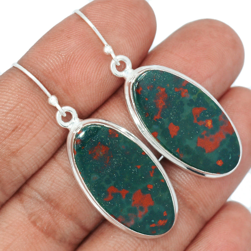 1.7" Blood Stone Earrings - BDSE701