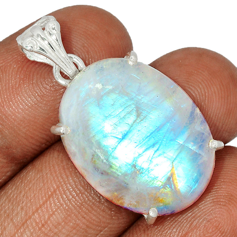 1.5" Claw - Blue Fire Moonstone Pendants - BFMP2193