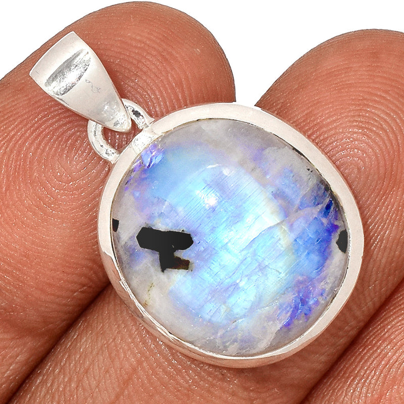 1.2" Blue Fire Rainbow Moonstone Pendants - BFMP2246