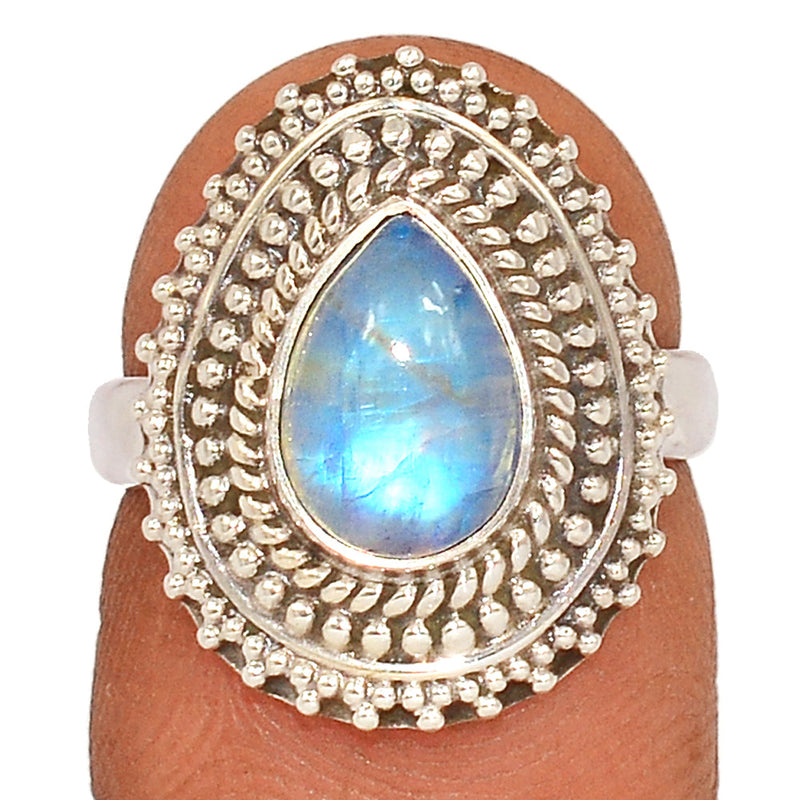 Fine Filigree - Blue Fire Moonstone Ring - BFMR4210