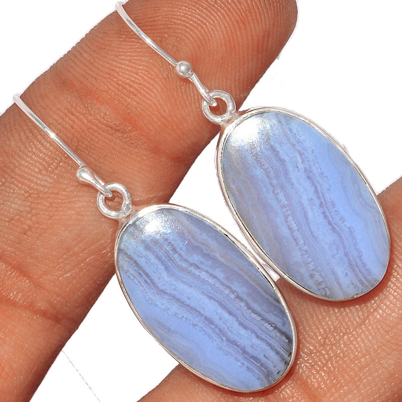 1.6" Blue Lace Agate Earrings - BLAE746