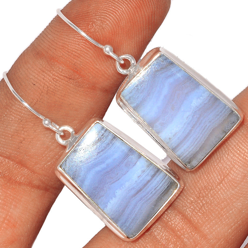 1.5" Blue Lace Agate Earrings - BLAE750