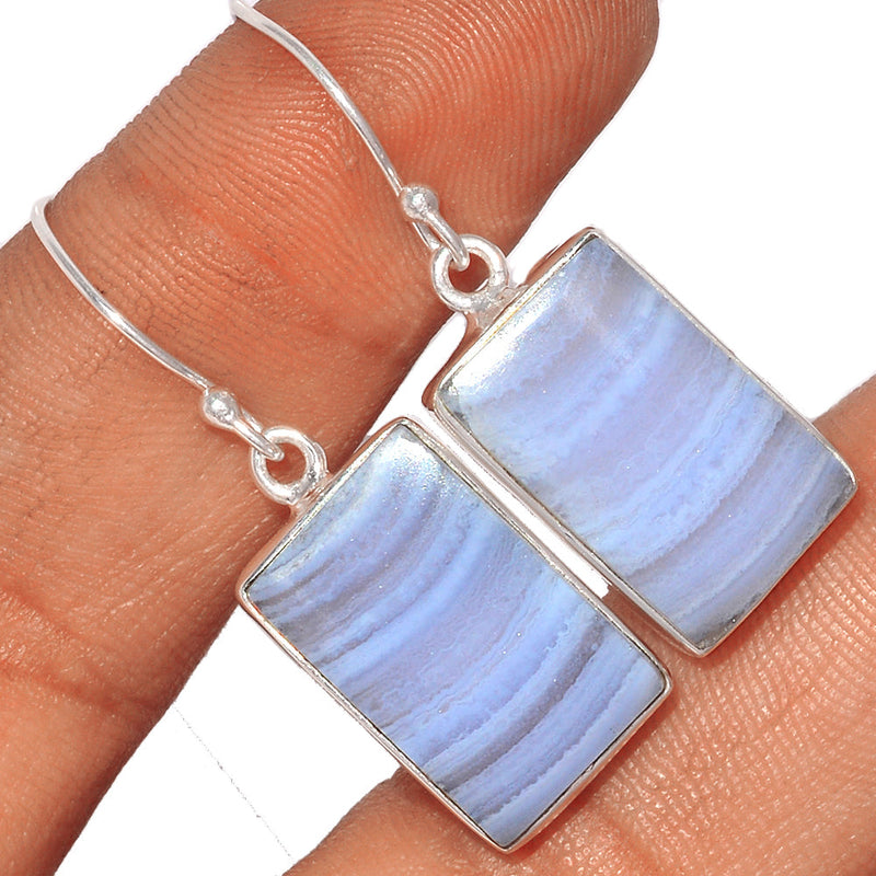 1.5" Blue Lace Agate Earrings - BLAE754