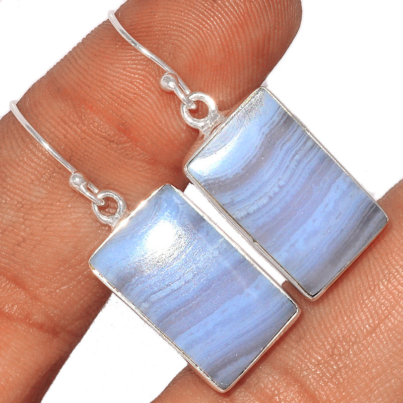 1.5" Blue Lace Agate Earrings - BLAE757
